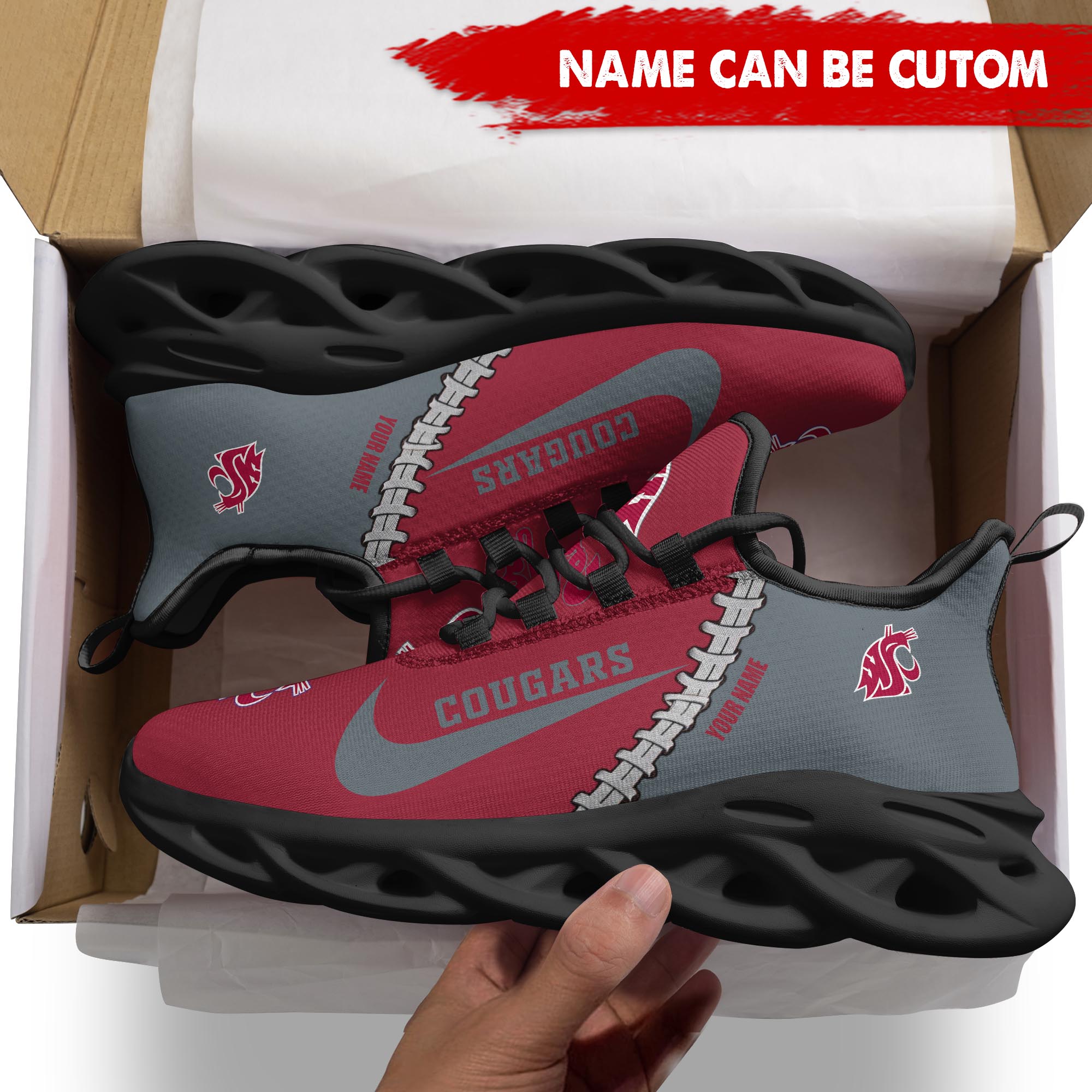 Ideafootwear Washington State Cougars Max Soul Shoes Sneakers For Men And Women 1