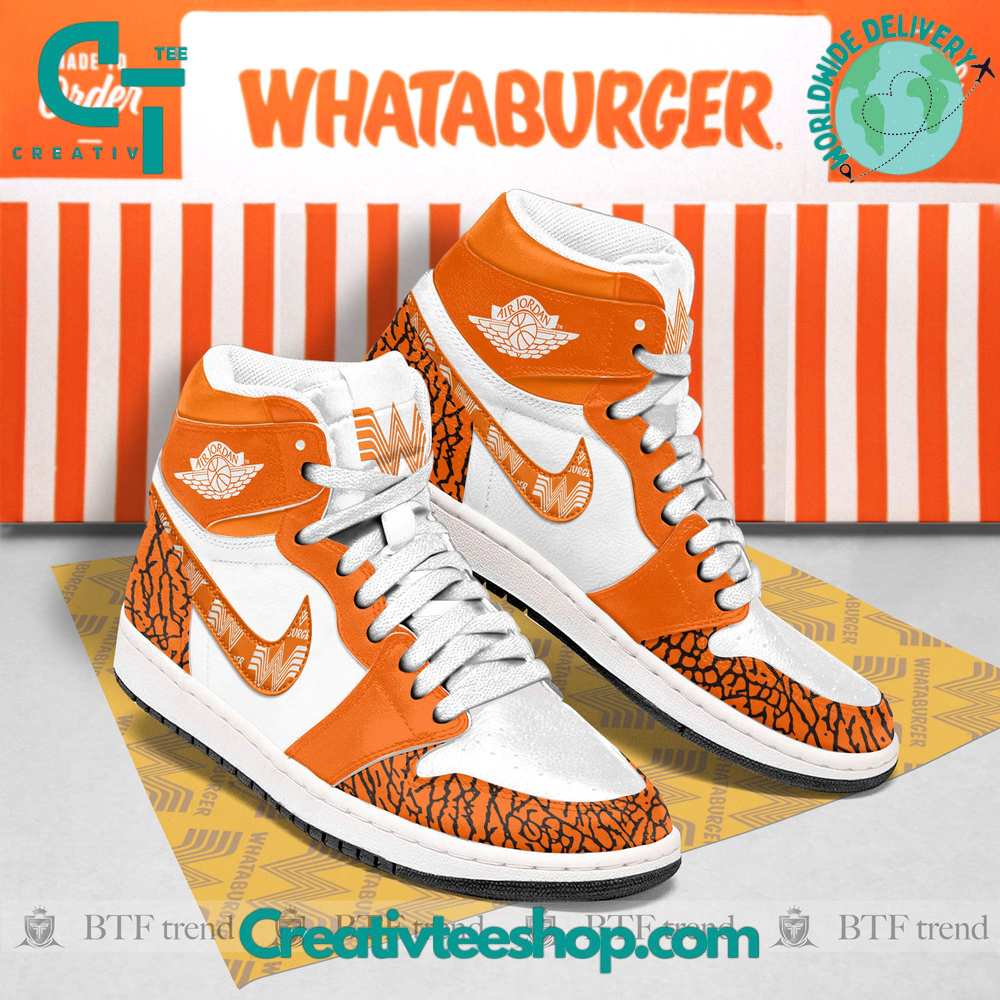 Ideafootwear Whataburger AJ1 High Sneakers Shoes For Men And Women 1