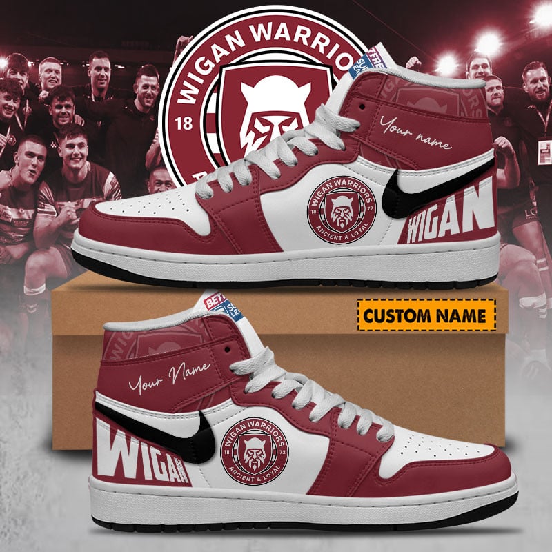 Ideafootwear Wigan Warriors AJ1 High Sneakers Shoes For Men And Women 1