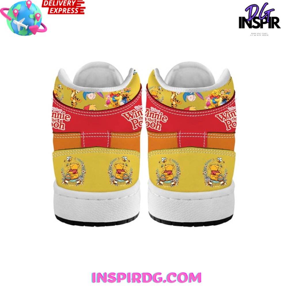 Ideafootwear Winnie the Pooh AJ1 High Sneakers Shoes For Men And Women 4