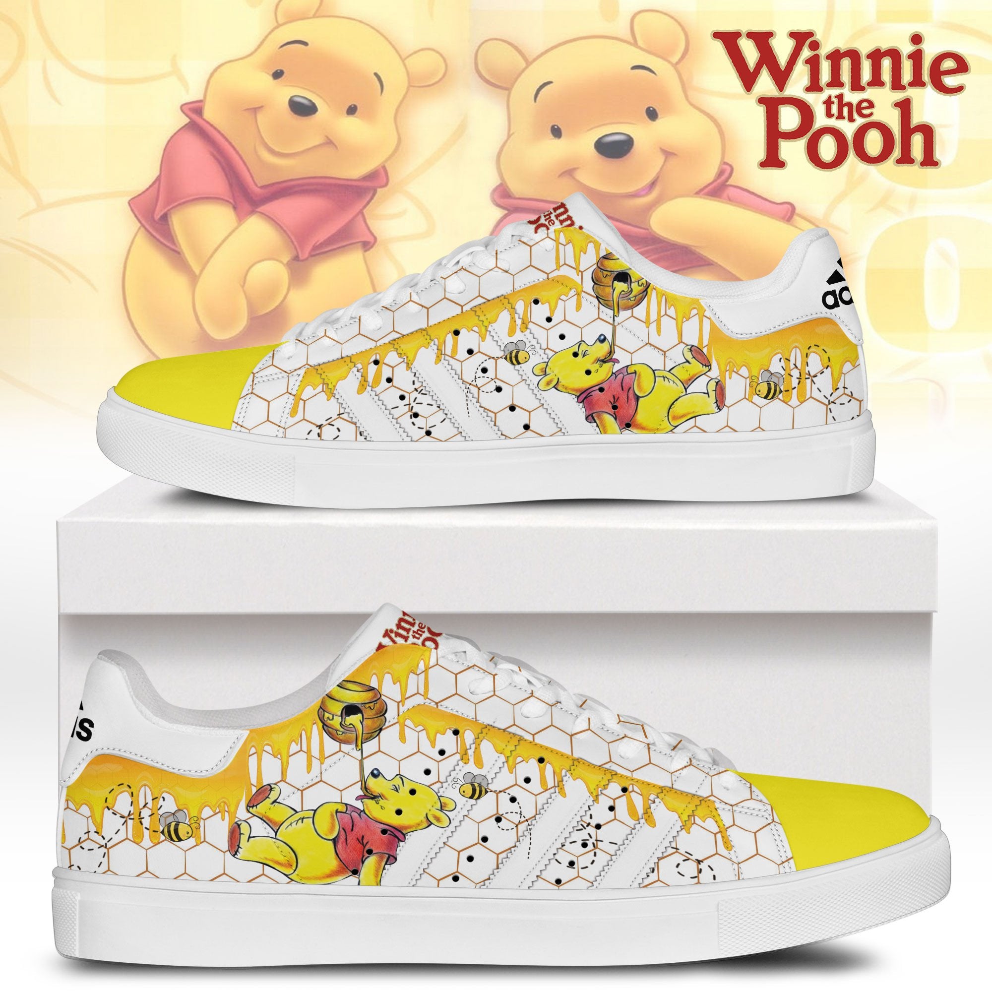 Ideafootwear Winnie The Pooh Skate Stan Shoes Sneakes For Men And Women 1