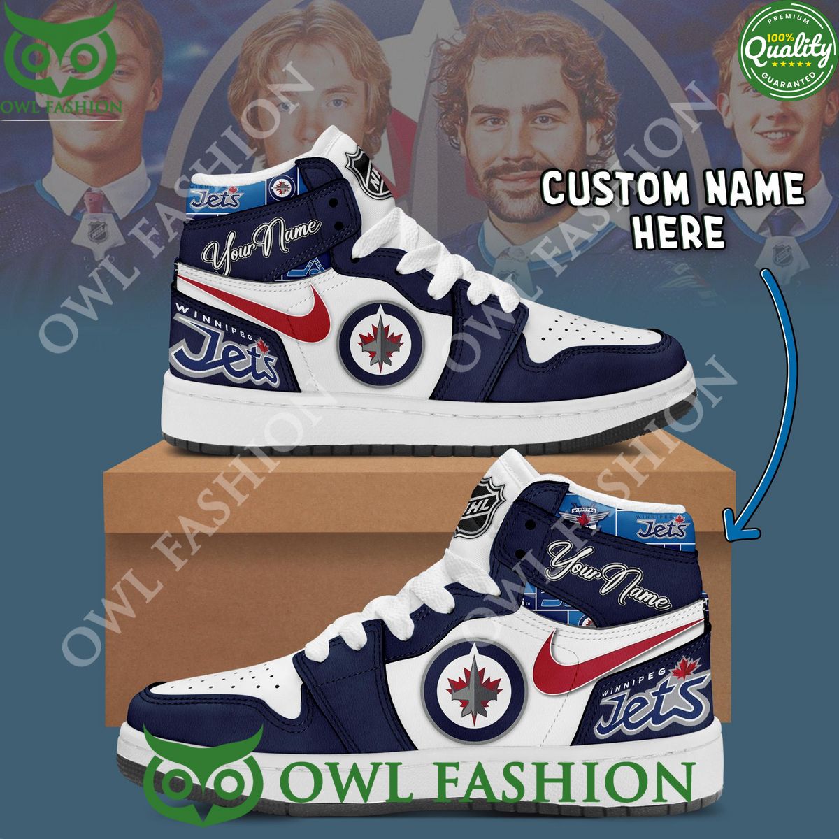 Ideafootwear Winnipeg Jets AJ1 High Sneakers Shoes For Men And Women 6