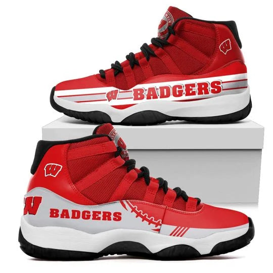 Ideafootwear Wisconsin Badgers AJ13 Sneakers Shoes For Men And Women 2
