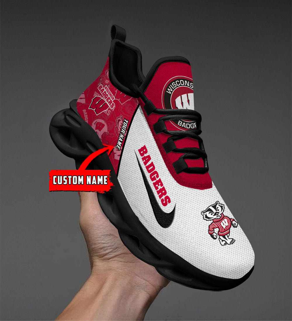 Ideafootwear Wisconsin Badgers Max Soul Shoes Sneakers For Men And Women 1