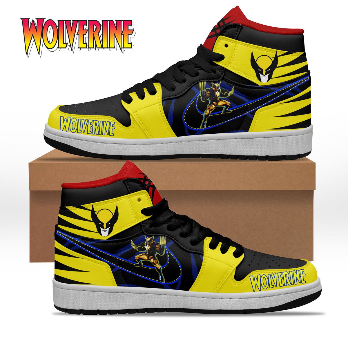 Ideafootwear Wolverine AJ1 High Sneakers Shoes For Men And Women 3