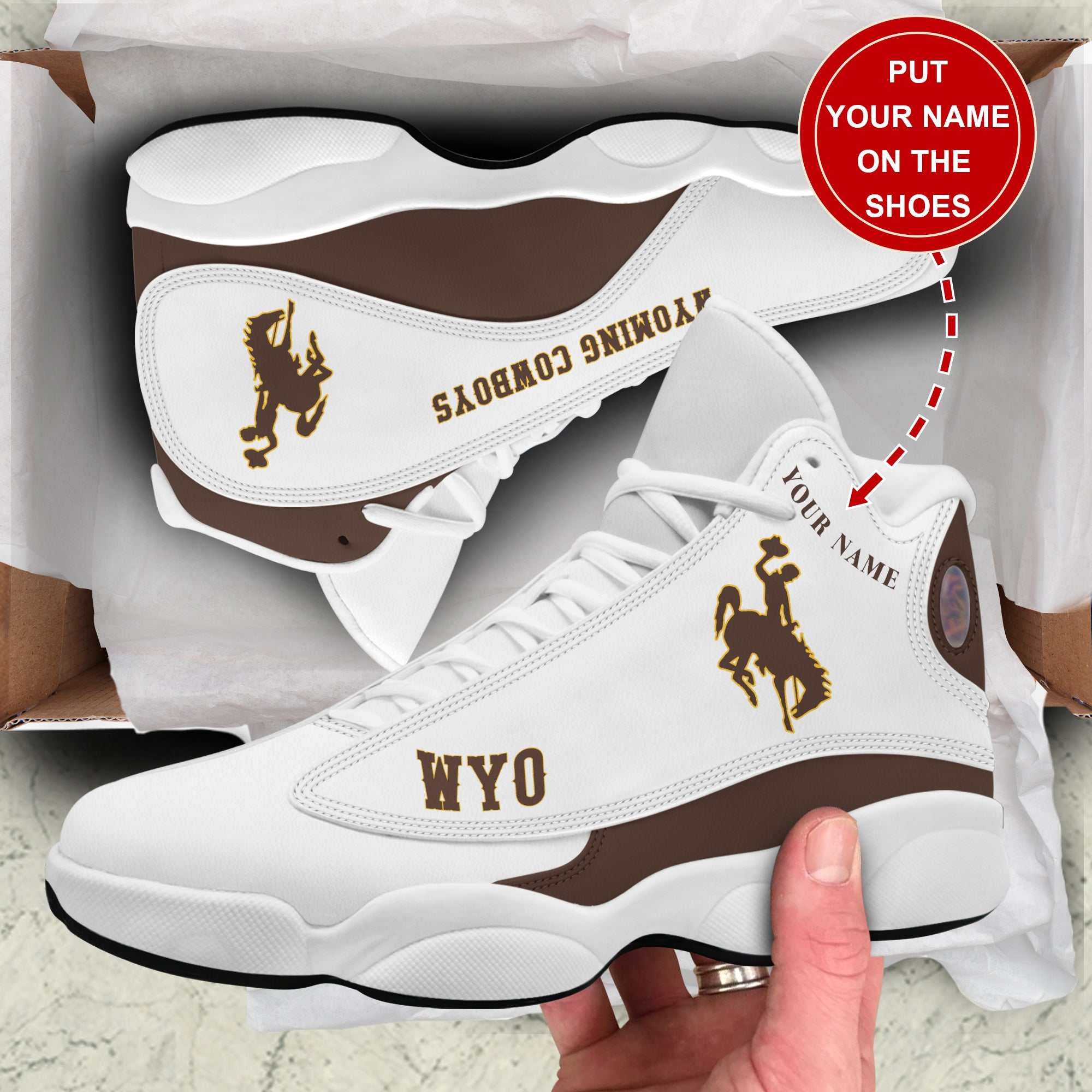 Ideafootwear Wyoming Cowboys AJ13 Sneakers Shoes For Men And Women 1
