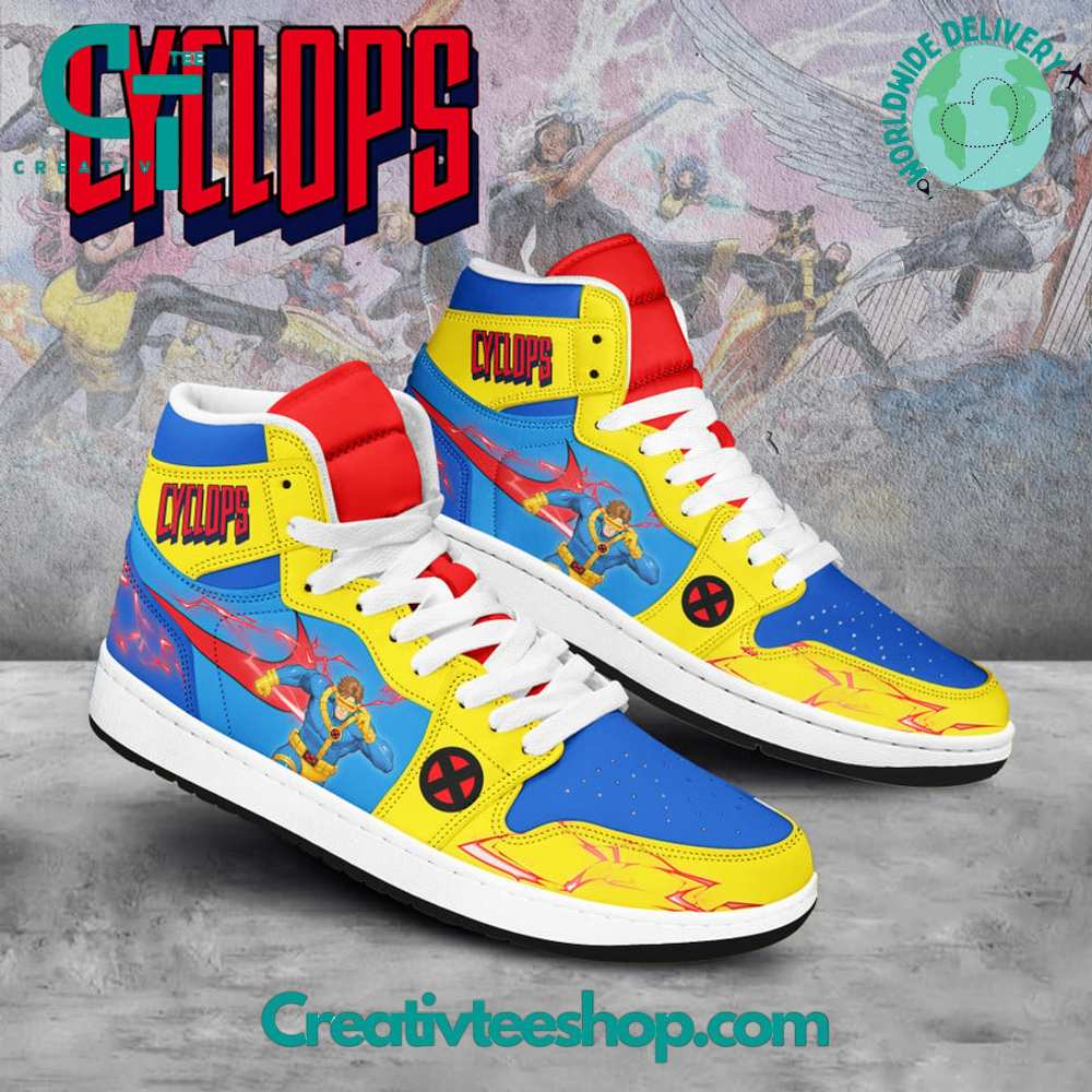 Ideafootwear X-Men Cyclops AJ1 High Sneakers Shoes For Men And Women 1