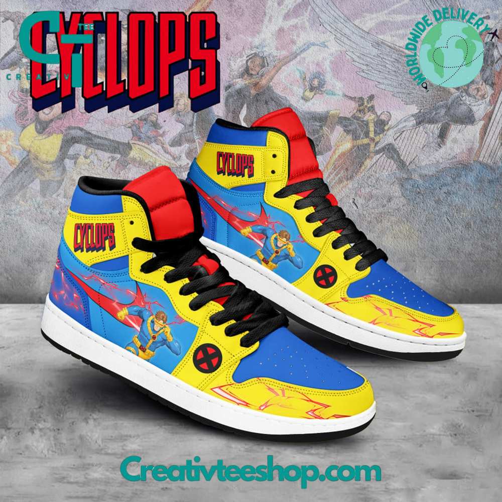 Ideafootwear X-Men Cyclops AJ1 High Sneakers Shoes For Men And Women 1