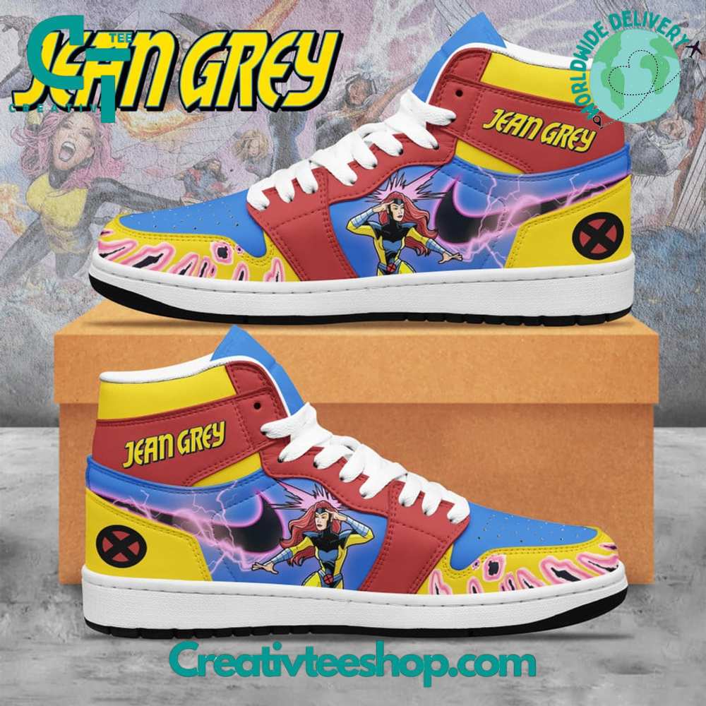 Ideafootwear X-Men Jean Grey AJ1 High Sneakers Shoes For Men And Women 1
