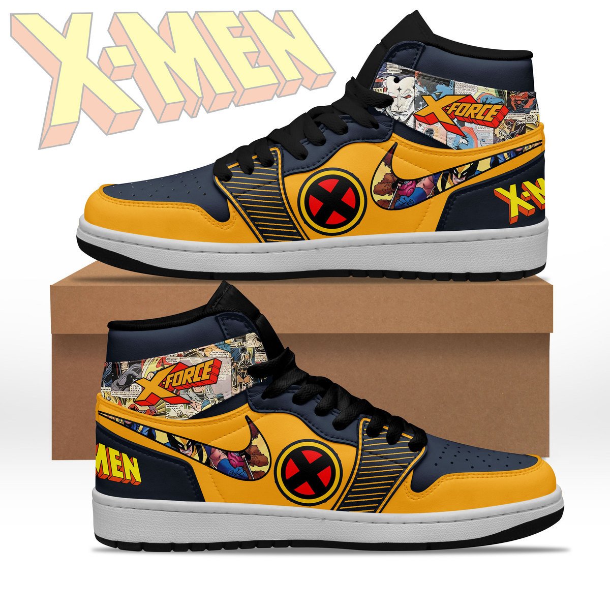 Ideafootwear X-Men AJ1 High Sneakers Shoes For Men And Women 2