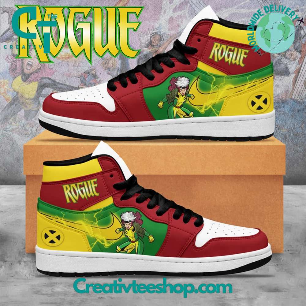 Ideafootwear X-Men Rogue AJ1 High Sneakers Shoes For Men And Women 1