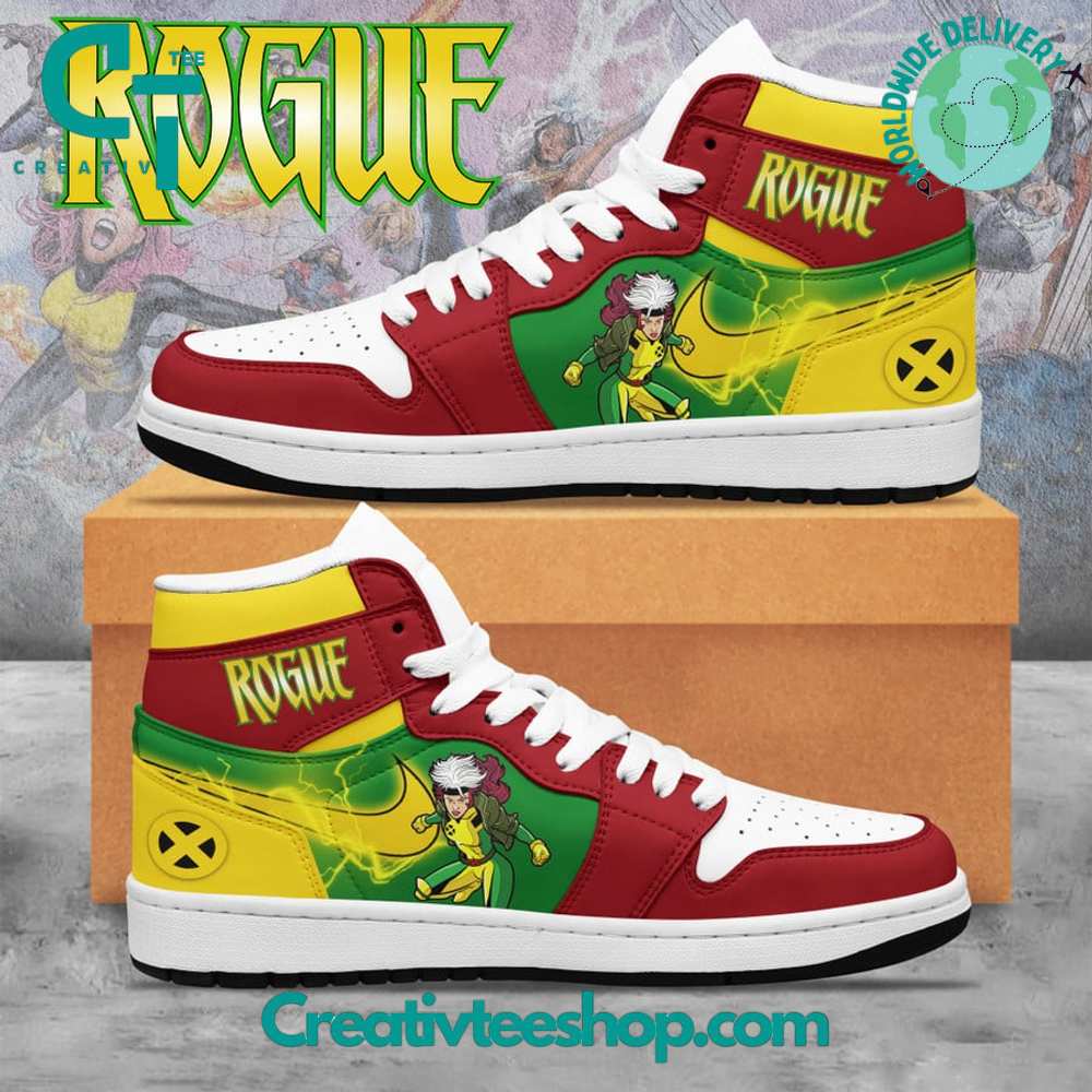 Ideafootwear X-Men Rogue AJ1 High Sneakers Shoes For Men And Women 1