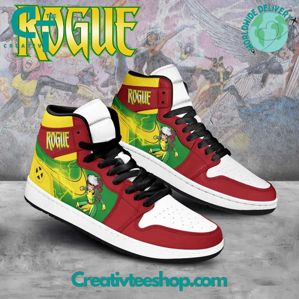 Ideafootwear X-Men Rogue AJ1 High Sneakers Shoes For Men And Women 1