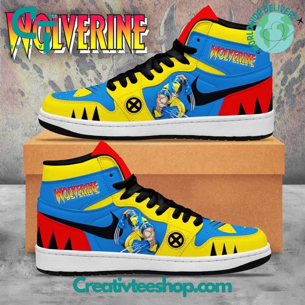 Ideafootwear X-Men Wolverines AJ1 High Sneakers Shoes For Men And Women 1