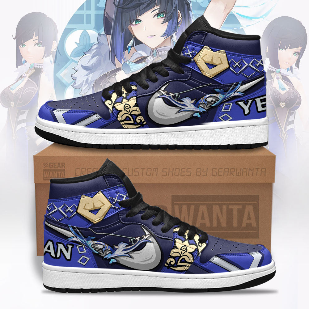 Ideafootwear Yelan Sw Genshin Impact AJ1 High Sneakers Shoes For Men And Women 1