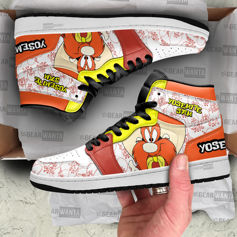 Ideafootwear Yosemite Sam AJ1 High Sneakers Shoes For Men And Women 1