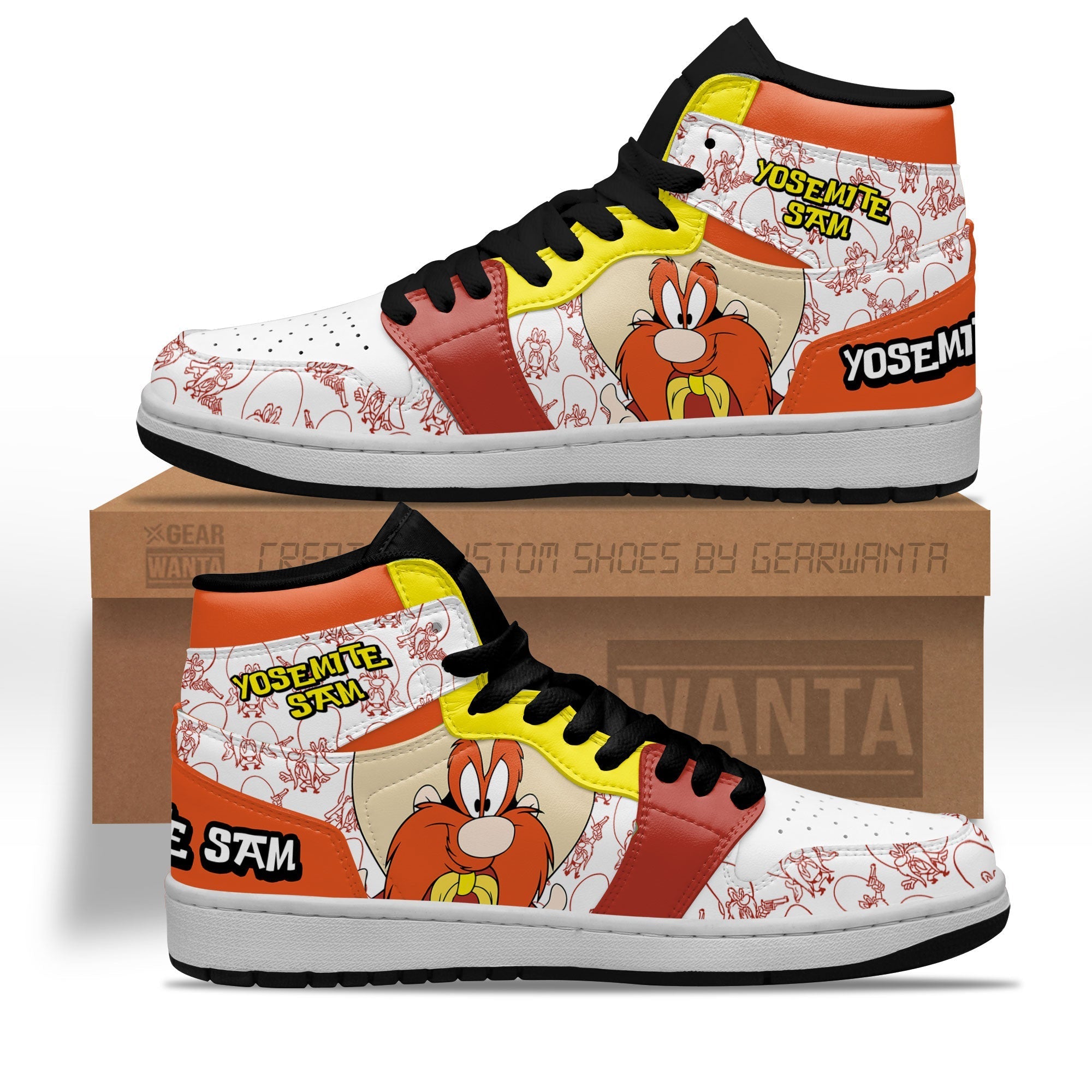 Ideafootwear Yosemite Sam AJ1 High Sneakers Shoes For Men And Women 1