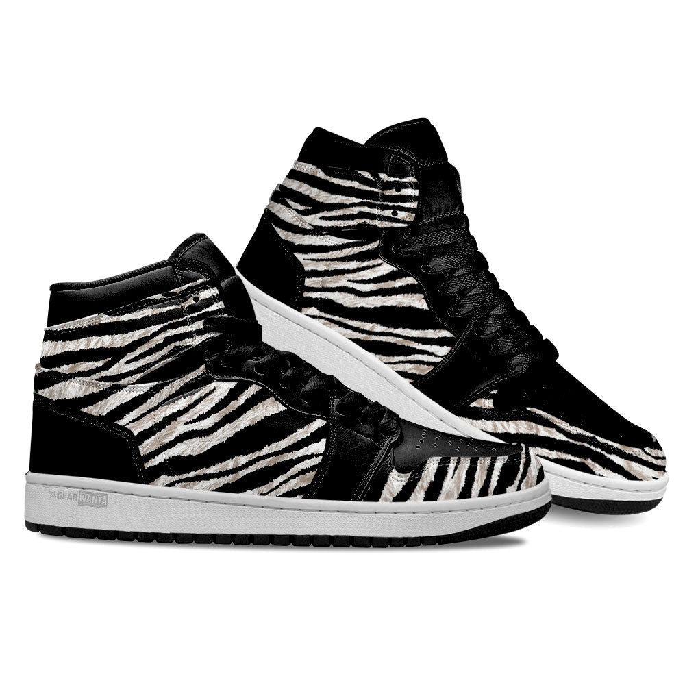Ideafootwear Zebra Skin AJ1 High Sneakers Shoes For Men And Women 1