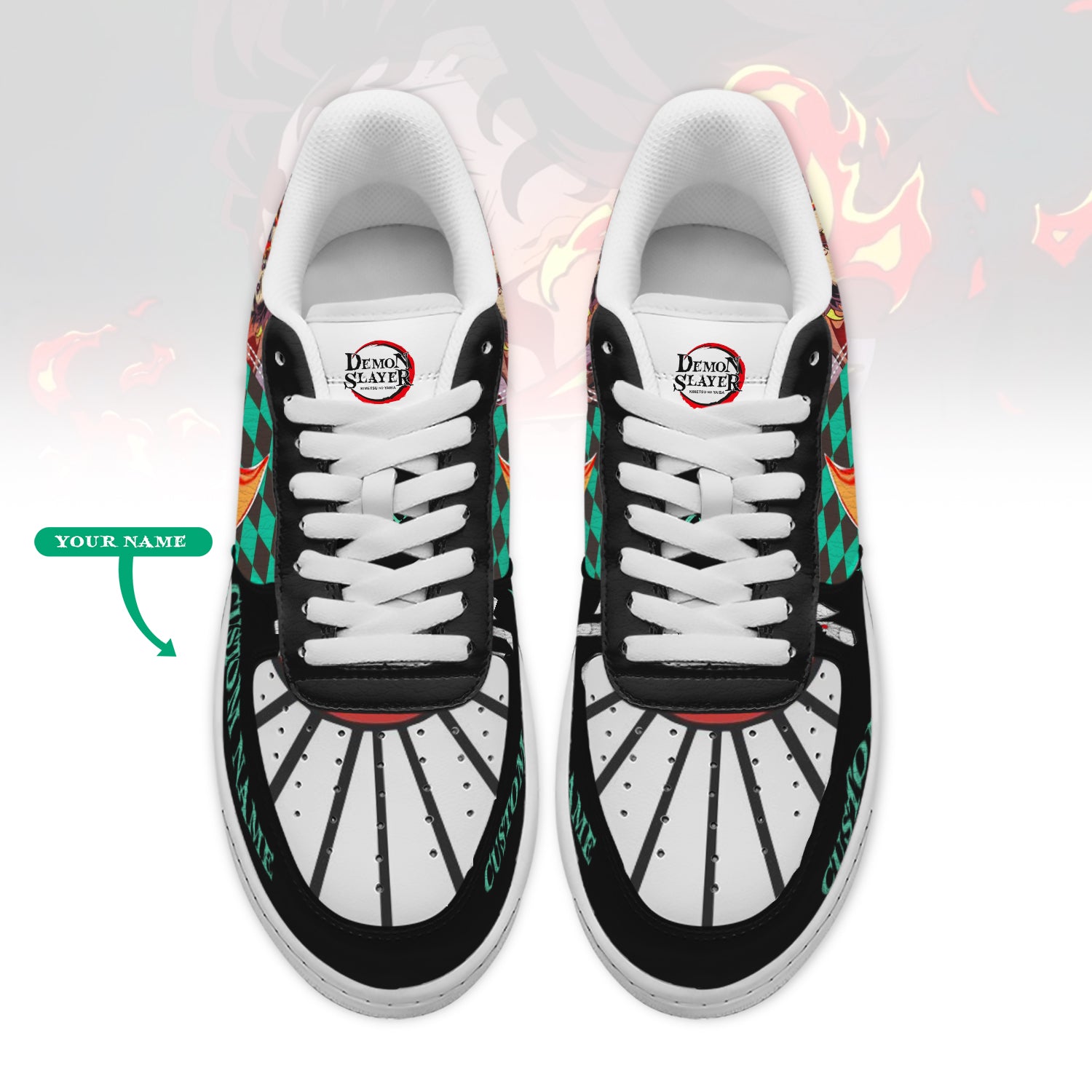 Ideafootwear Demon Slayer x Kamado Tanjiro Air Low-Top Sneakers Shoes For Men And Women 1