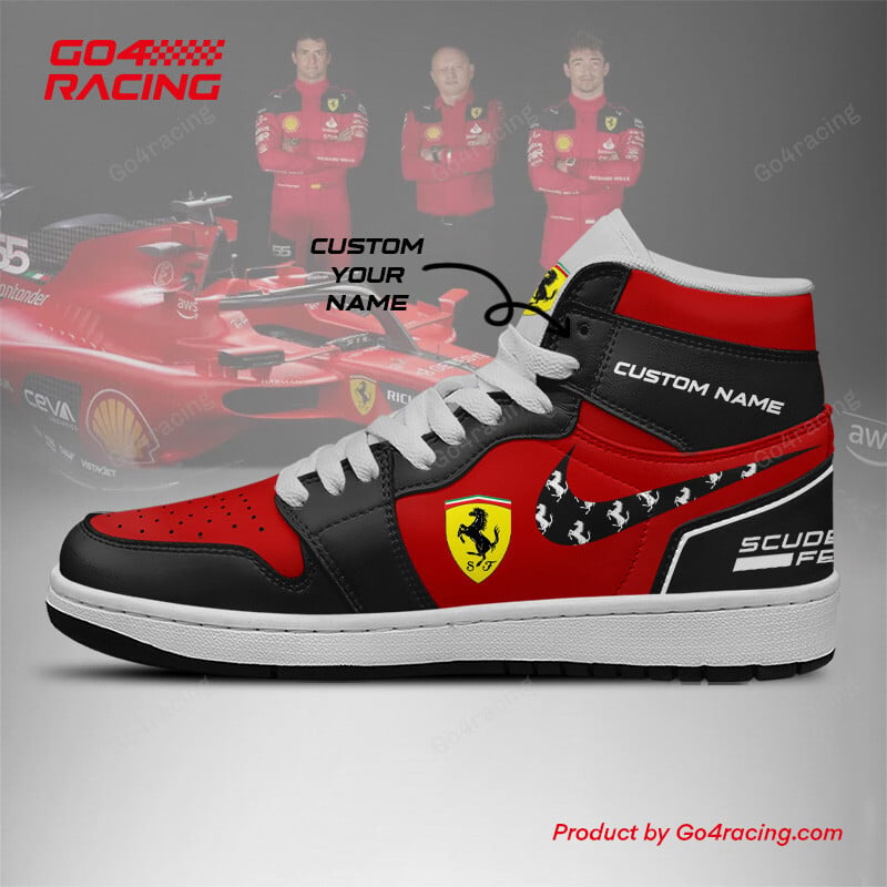 Ideafootwearh Scuderia Ferrari AJ1 High Sneakers Shoes For Men And Women 4