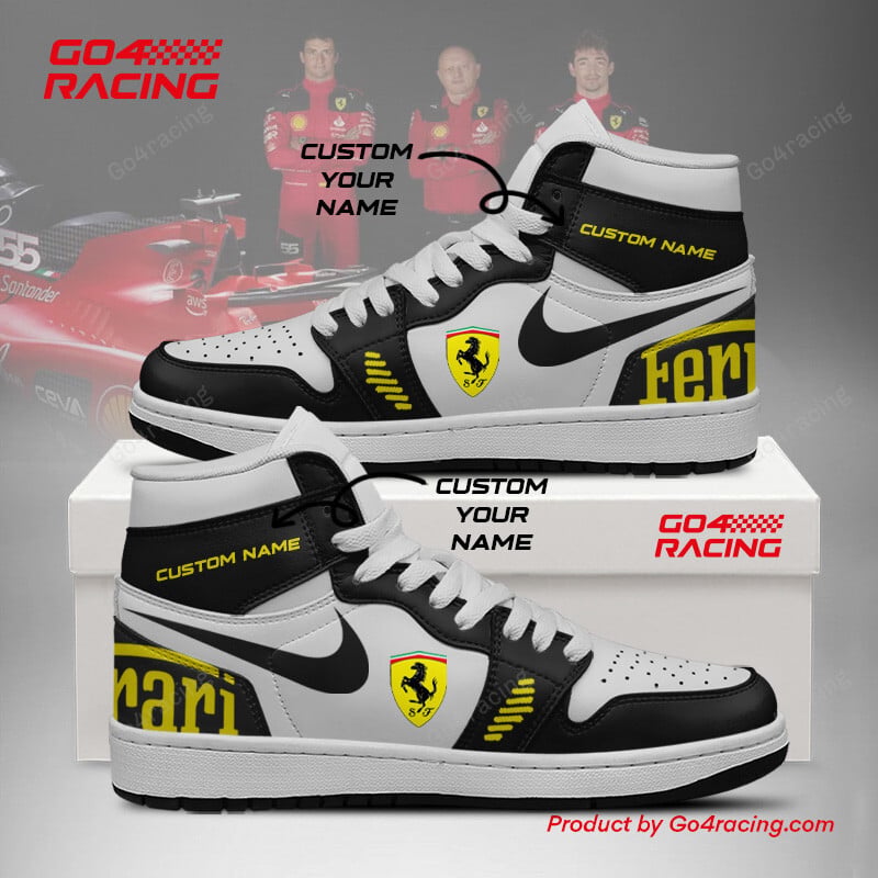 Ideafootwearh Scuderia Ferrari AJ1 High Sneakers Shoes For Men And Women 2