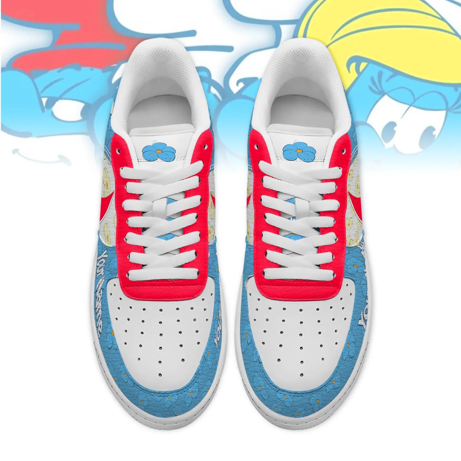 Ideafootwear Smurfs Air Low-Top Sneakers Shoes For Men And Women 1