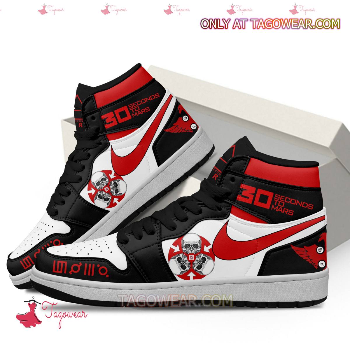 Ideafootwear 30 Seconds To Mars  AJ1 High Sneakers Shoes For Men And Women