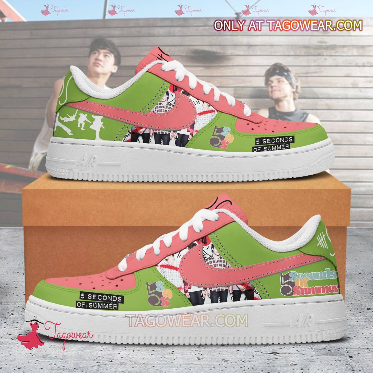 Ideafootwear 5 Seconds Of Summer Air Low-Top Sneakers Shoes For Men And Women 1