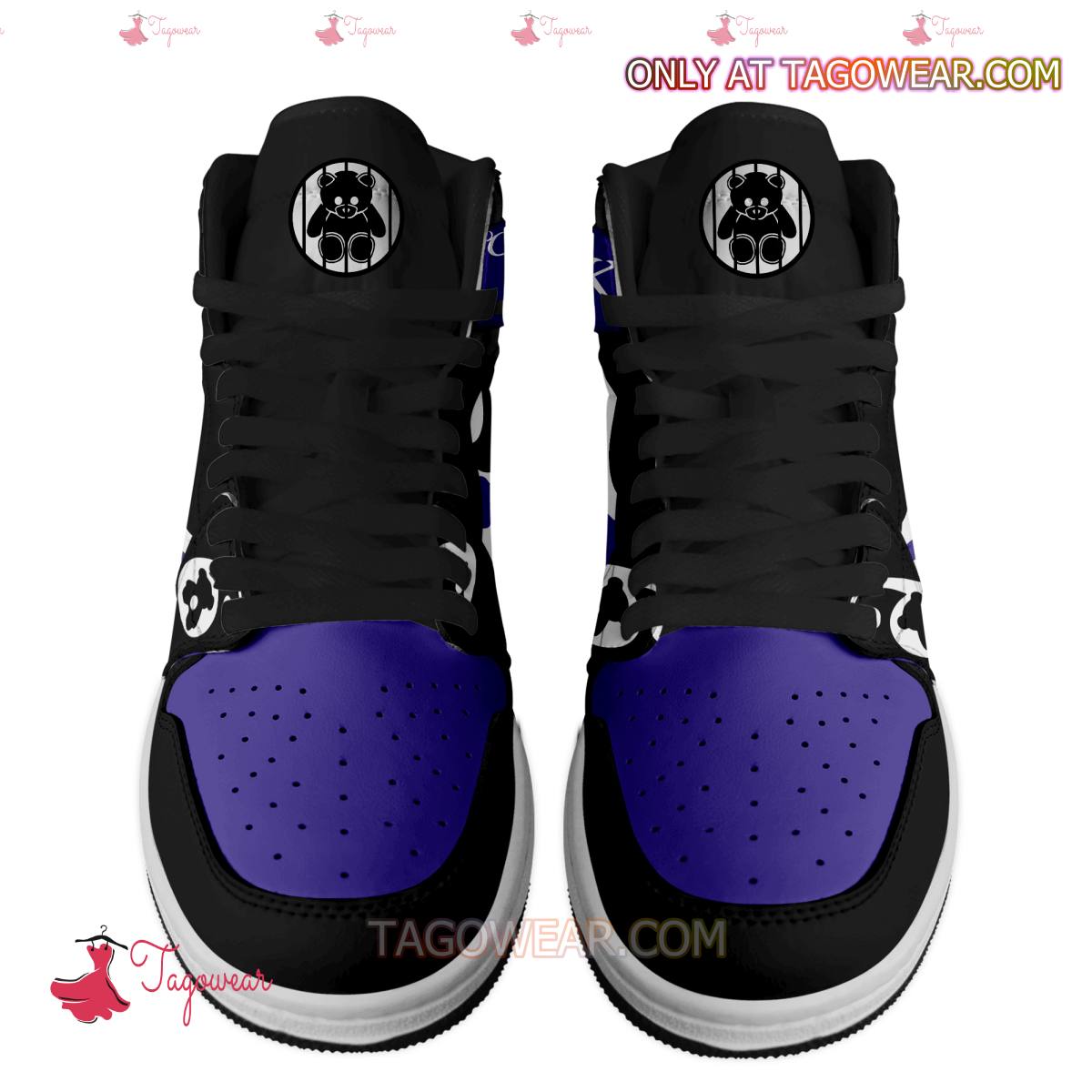 Ideafootwear 6lack Bear  AJ1 High Sneakers Shoes For Men And Women
