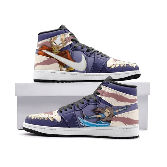 Ideafootwear Aang And Katara Avatar AJ1 High Sneakers Shoes For Men And Women