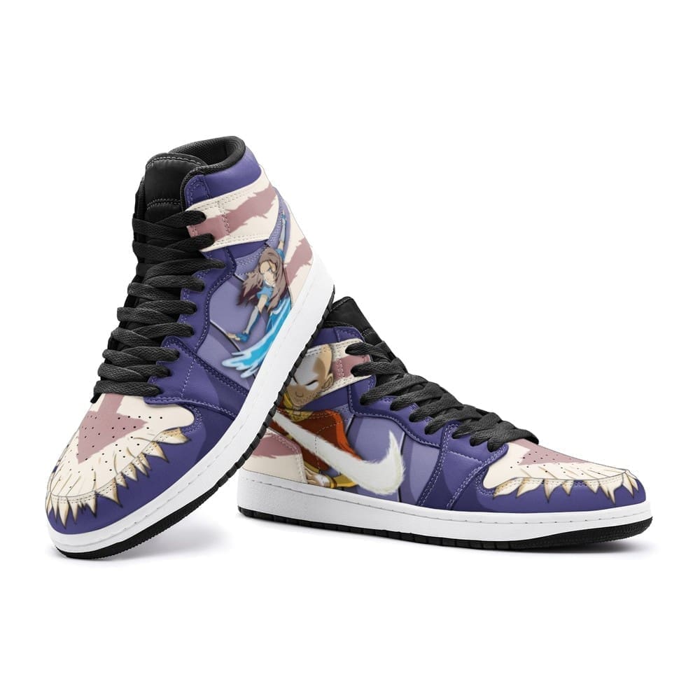 Ideafootwear Aang And Katara Avatar AJ1 High Sneakers Shoes For Men And Women
