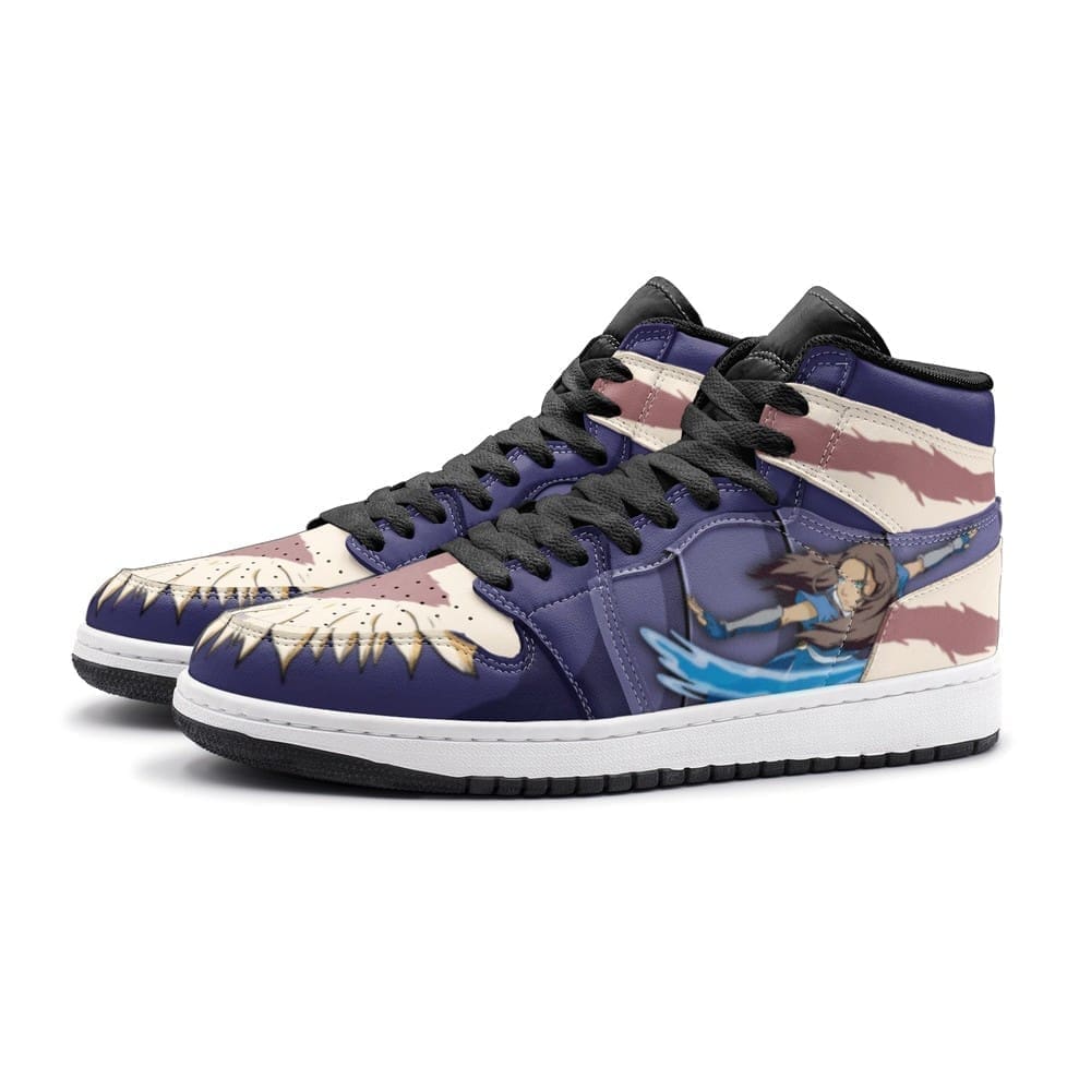 Ideafootwear Aang And Katara Avatar AJ1 High Sneakers Shoes For Men And Women