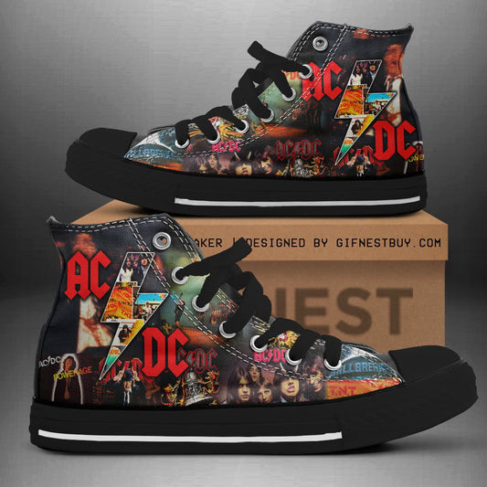 Ideafootwear AC/DC AJ1 High Sneakers Shoes For Men And Women