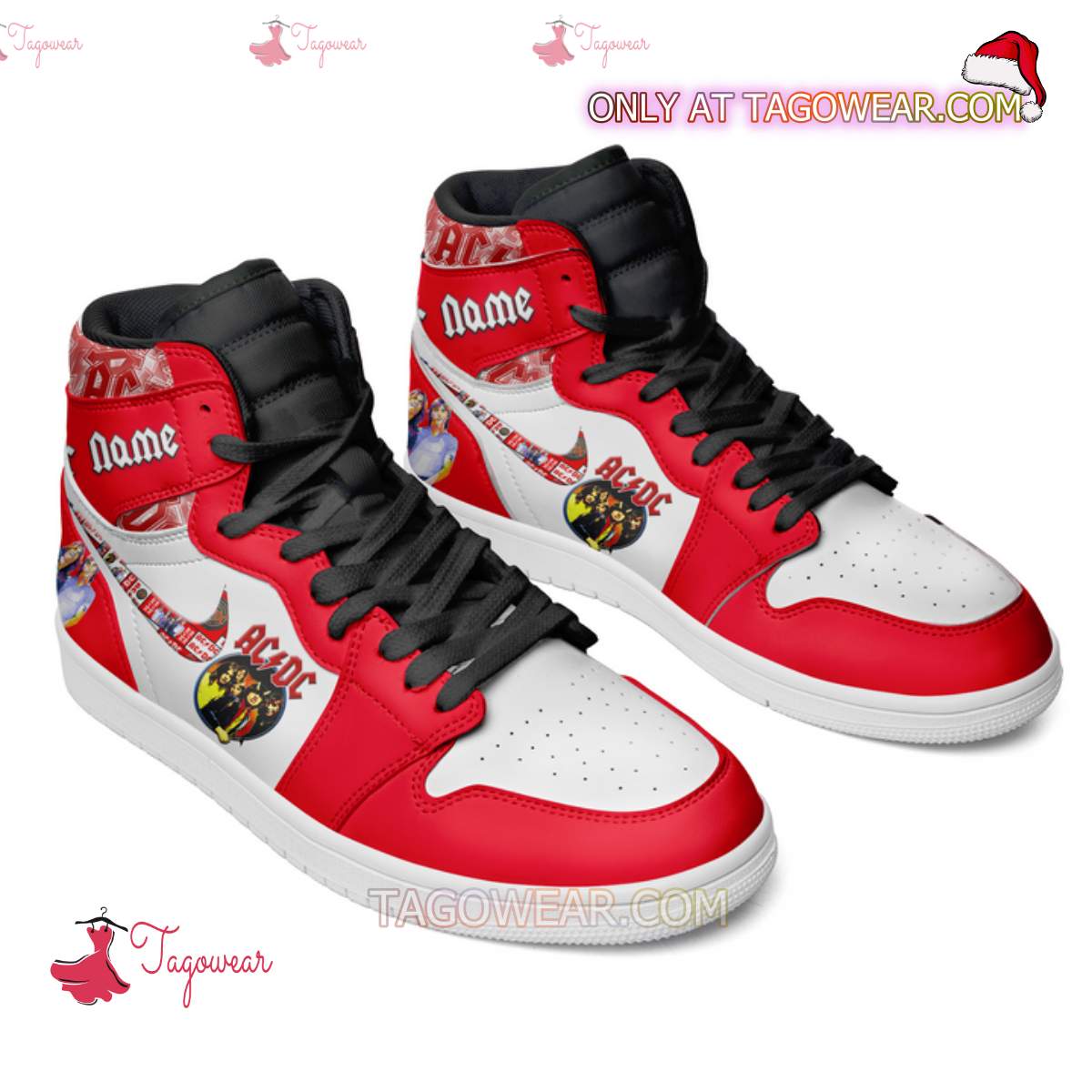 Ideafootwear AC/DC Rock AJ1 High Sneakers Shoes For Men And Women