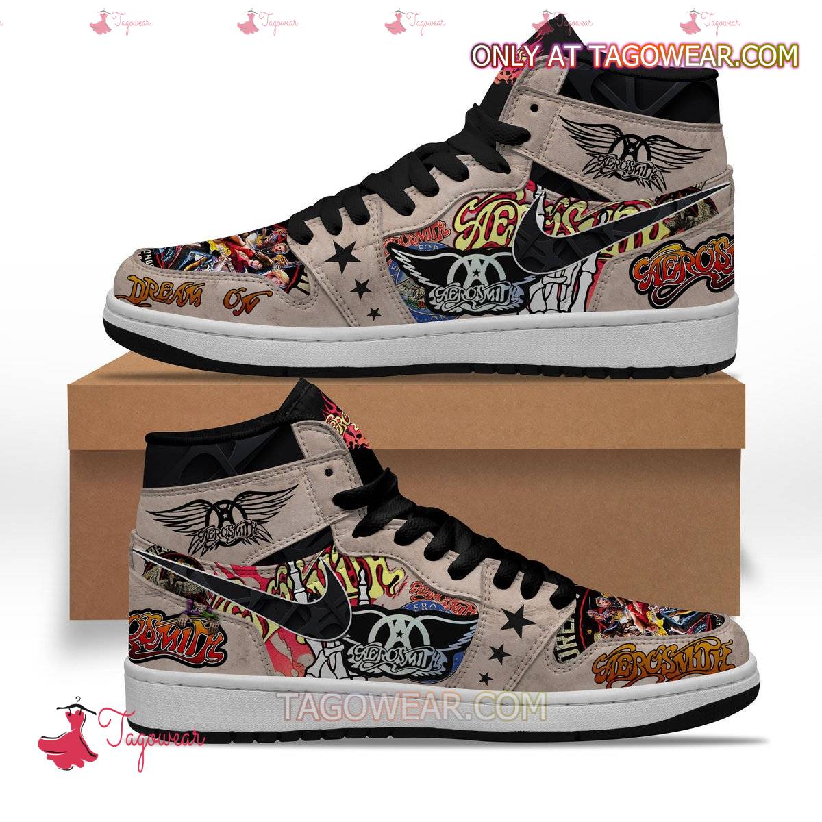 Ideafootwear Aerosmith AJ1 High Sneakers Shoes For Men And Women