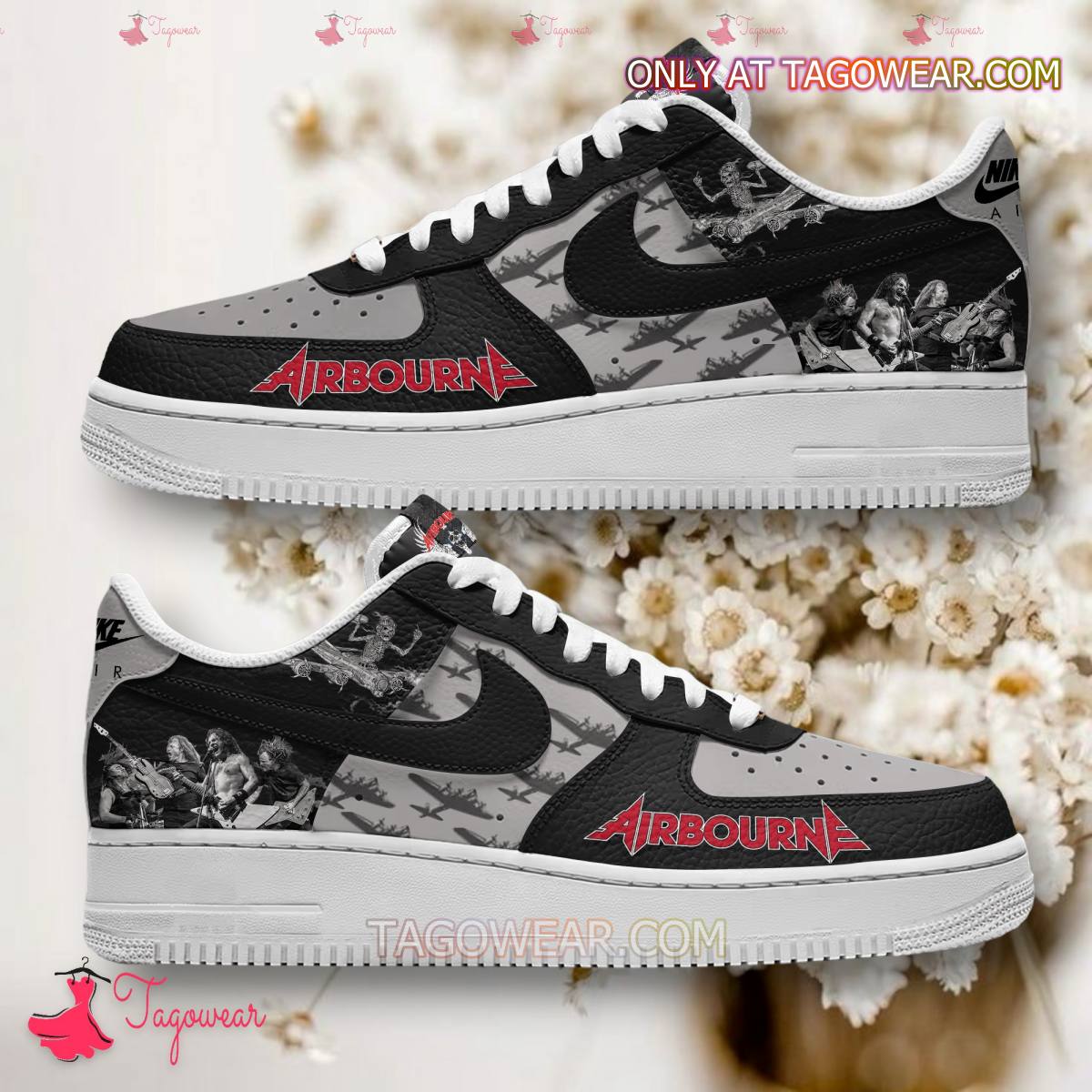 Ideafootwear Airbourne Hard Rock Air Low-Top Sneakers Shoes For Men And Women 1