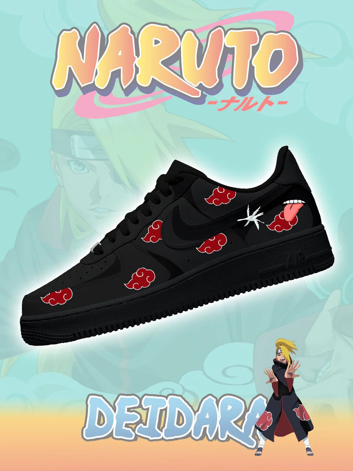 Ideafootwear Akatsuki Deidara Air Low-Top Sneakers Shoes For Men And Women 1