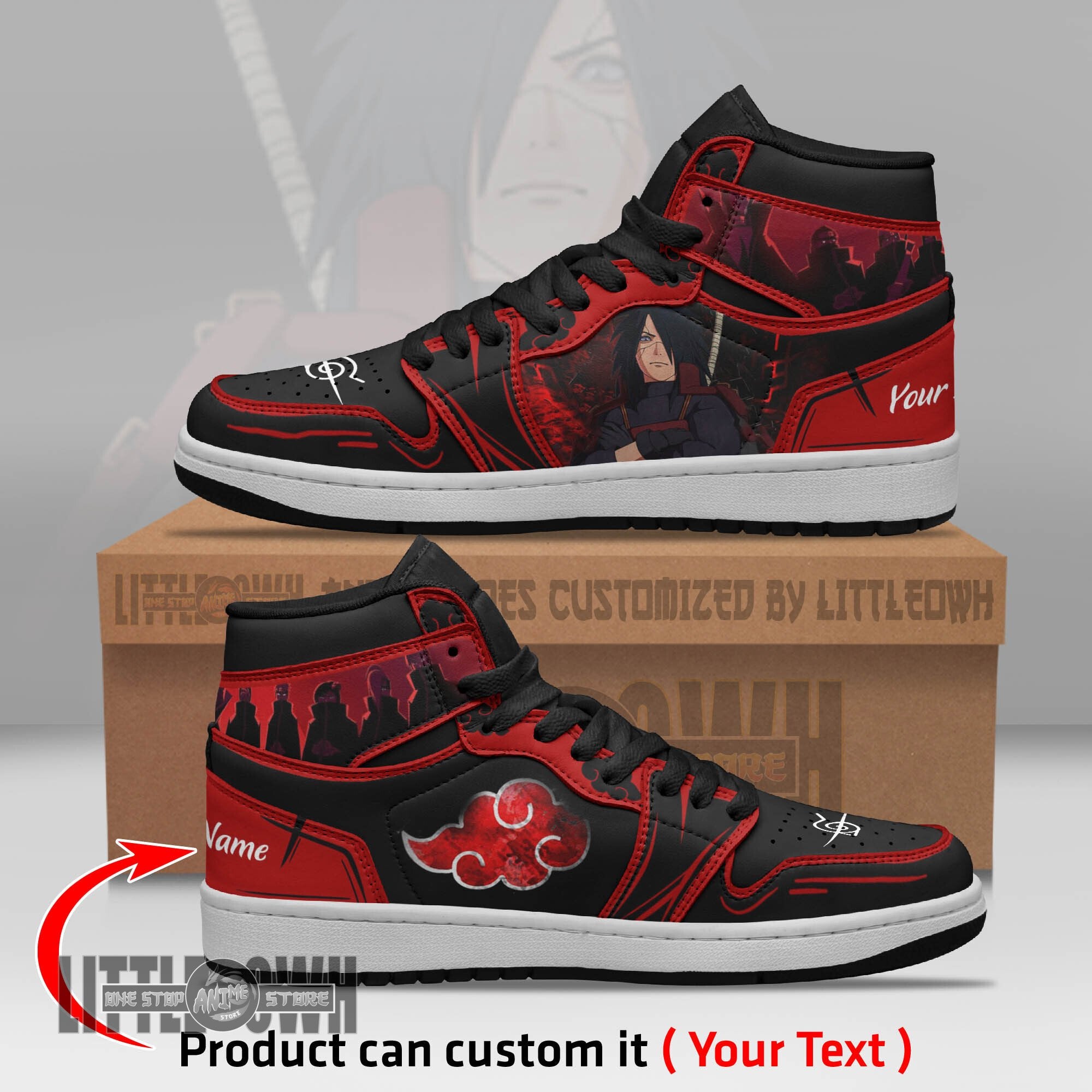 Ideafootwear Akatsuki Madara AJ1 High Sneakers Shoes For Men And Women