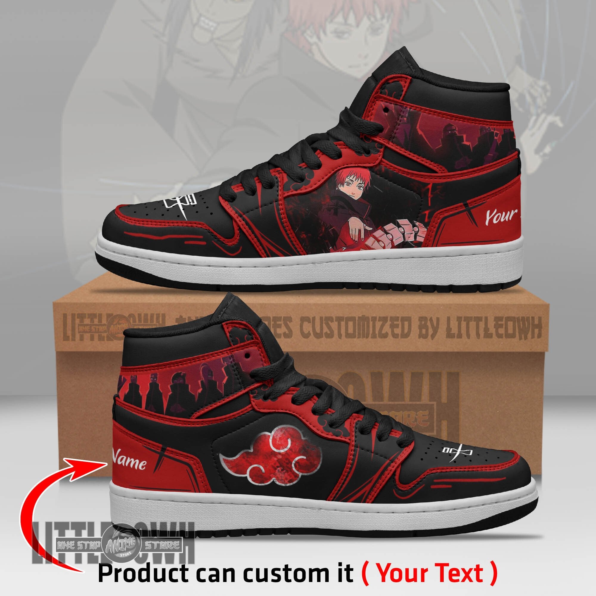 Ideafootwear Akatsuki Sasori AJ1 High Sneakers Shoes For Men And Women
