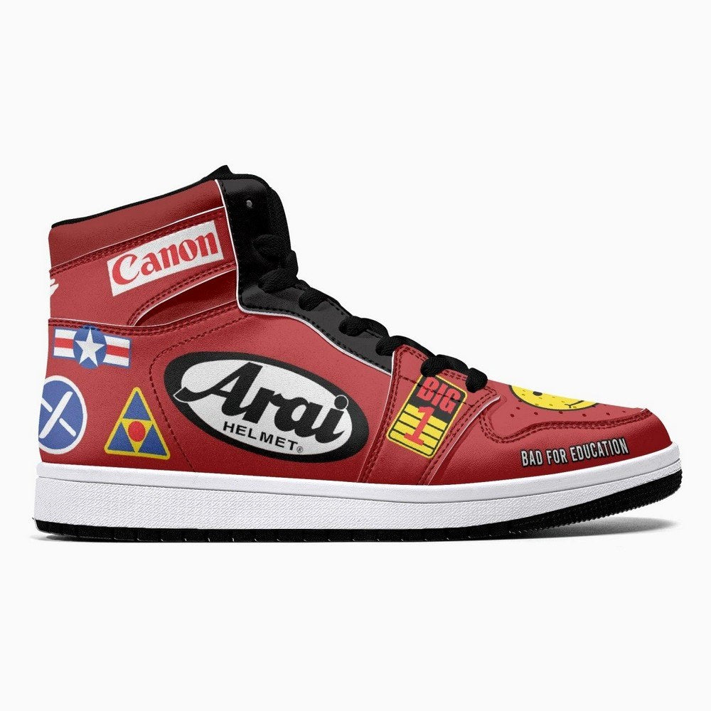 Ideafootwear Akira Kaneda Bike Decals AJ1 High Sneakers Shoes For Men And Women