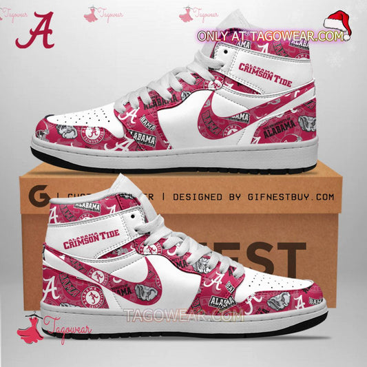 Ideafootwear Alabama Crimson Tide AJ1 High Sneakers Shoes For Men And Women