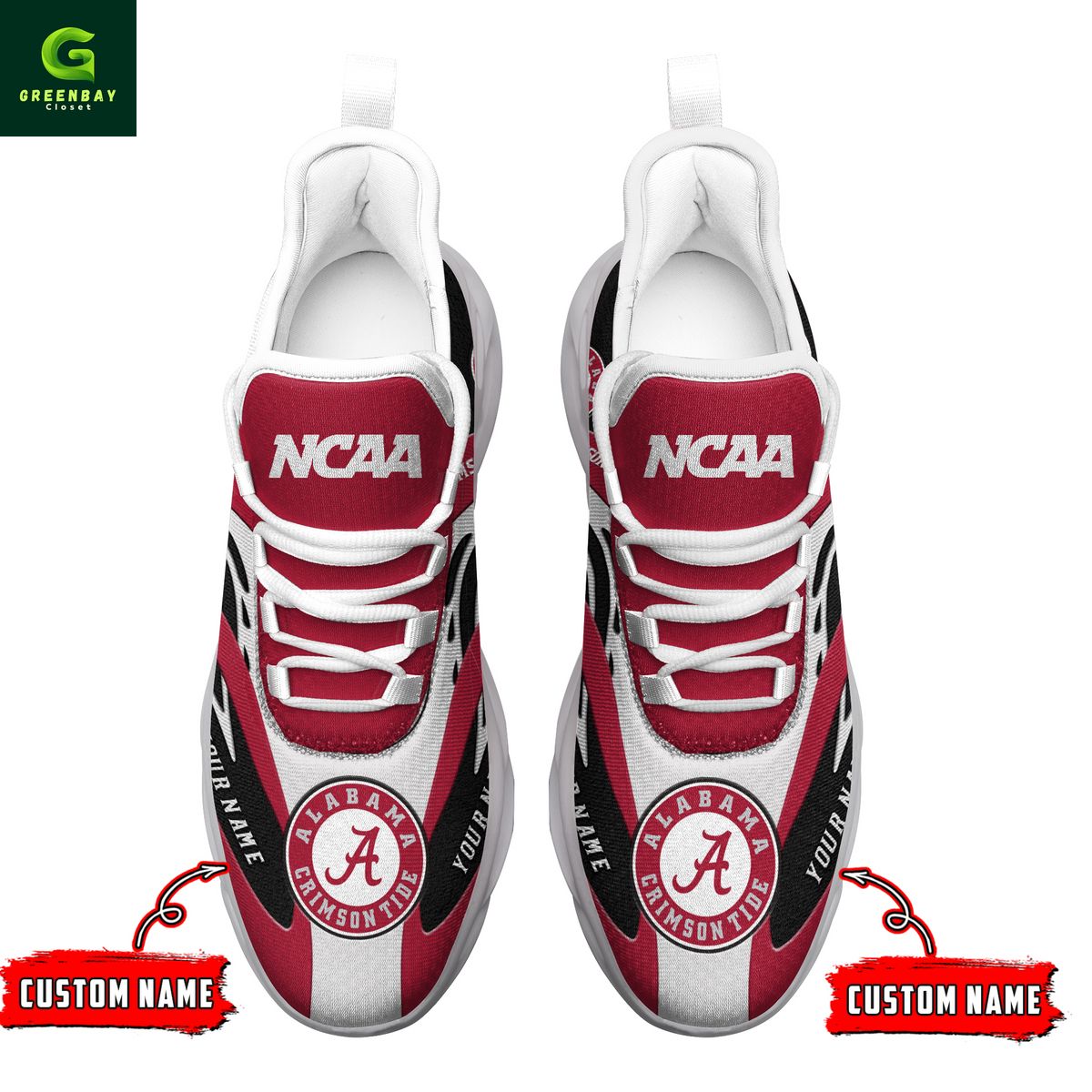 Ideafootwear Alabama Crimson Tide Max Soul Shoes Sneakers For Men And Women