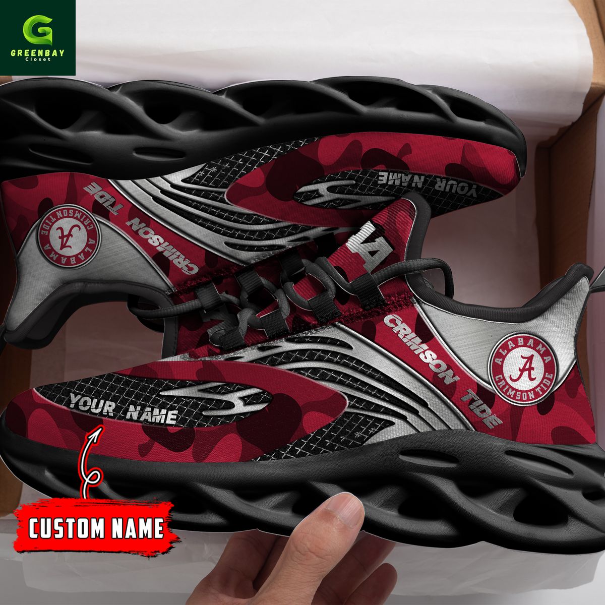 Ideafootwear Alabama Crimson Tide Max Soul Shoes Sneakers For Men And Women