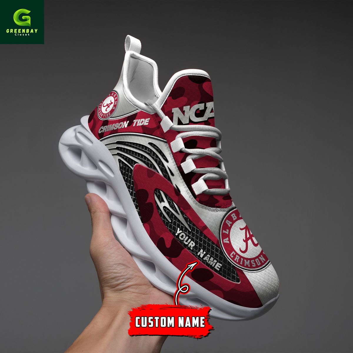 Ideafootwear Alabama Crimson Tide Max Soul Shoes Sneakers For Men And Women