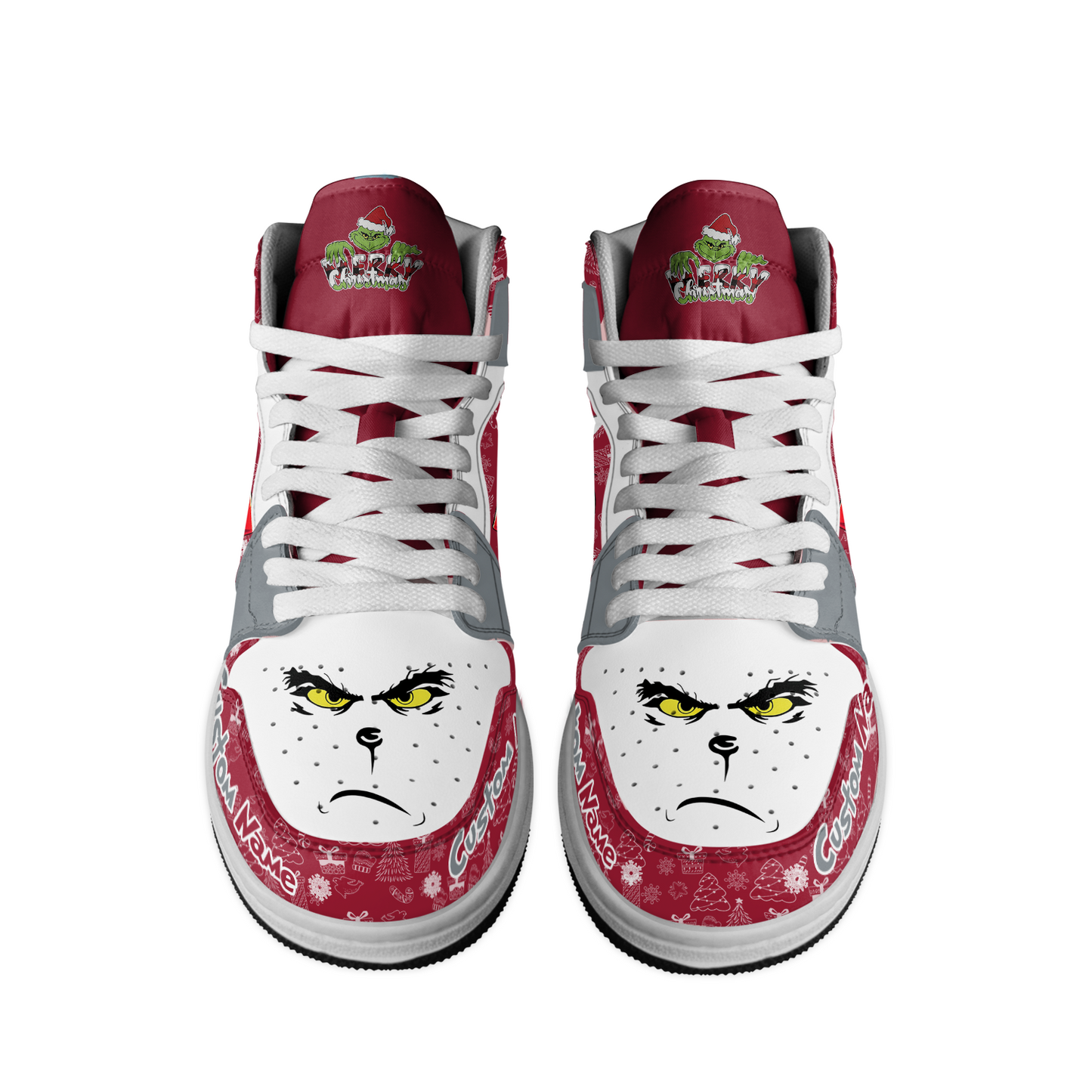 Ideafootwear Alabama Crimson Tide x  The Grinch x Christmas AJ1 High Sneakers Shoes For Men And Women