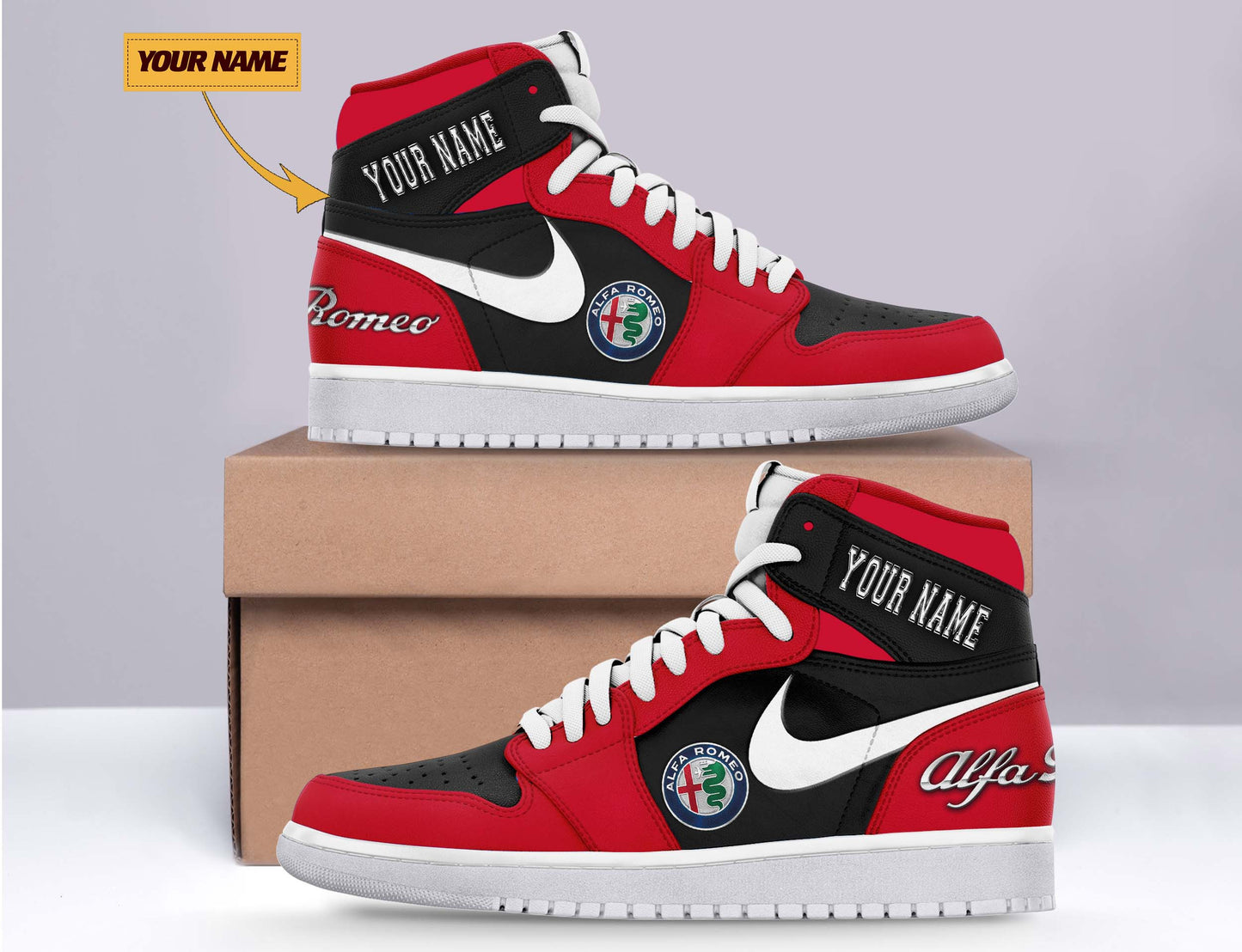 Ideafootwear Alfa Romeo AJ1 High Sneakers Shoes For Men And Women