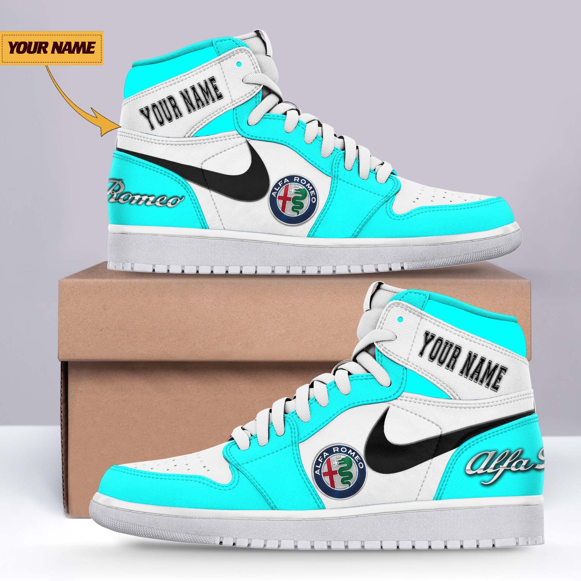 Ideafootwear Alfa Romeo AJ1 High Sneakers Shoes For Men And Women