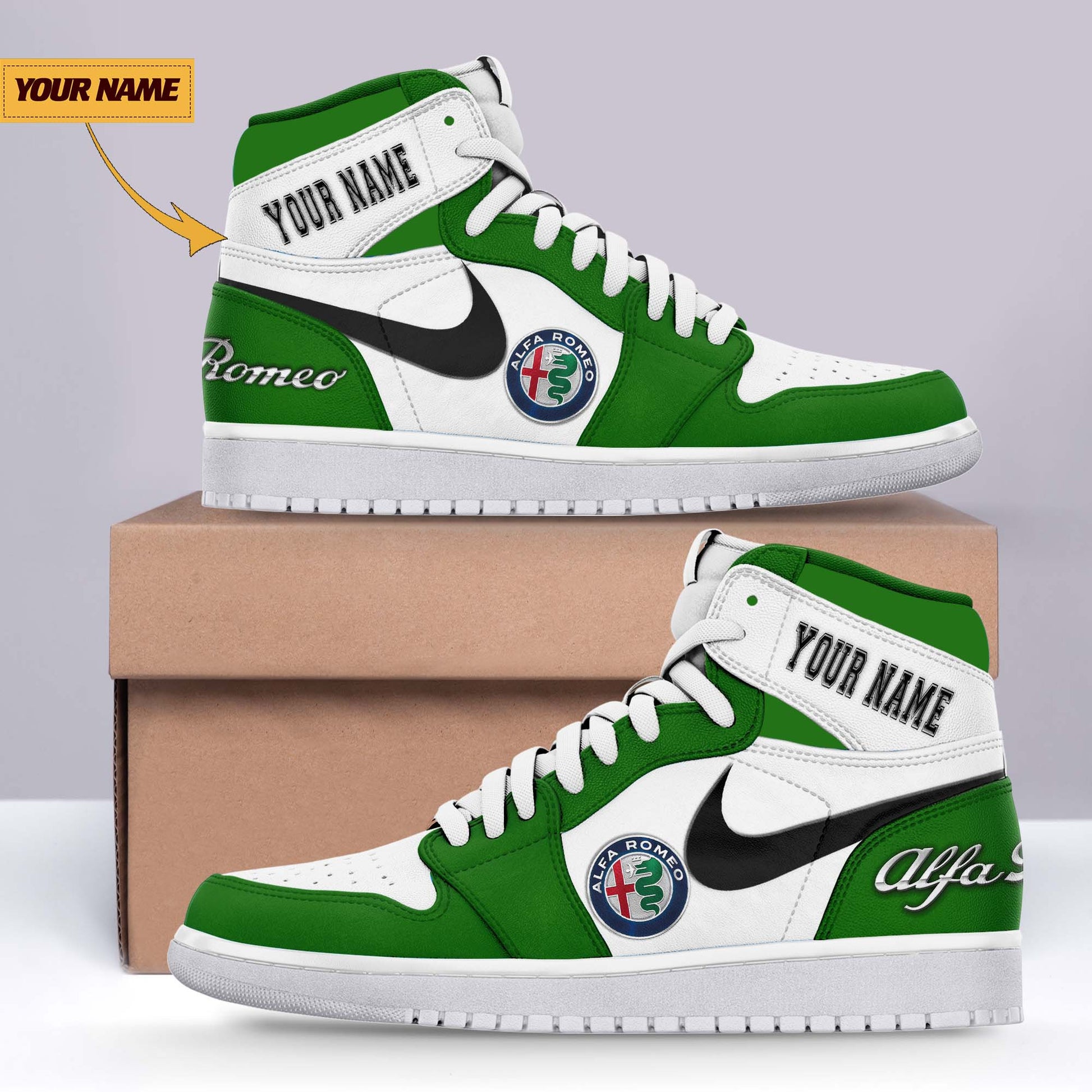 Ideafootwear Alfa Romeo AJ1 High Sneakers Shoes For Men And Women
