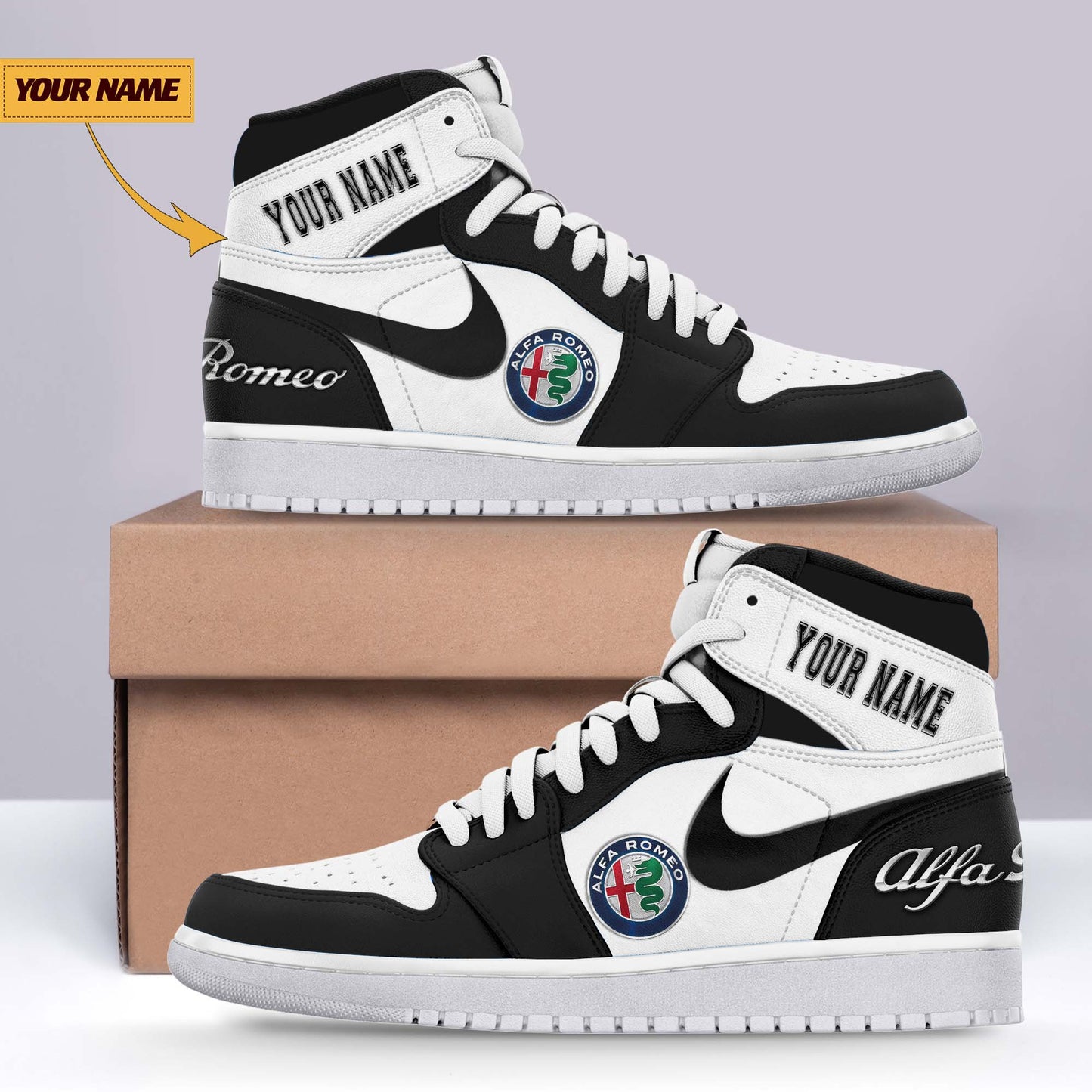 Ideafootwear Alfa Romeo AJ1 High Sneakers Shoes For Men And Women