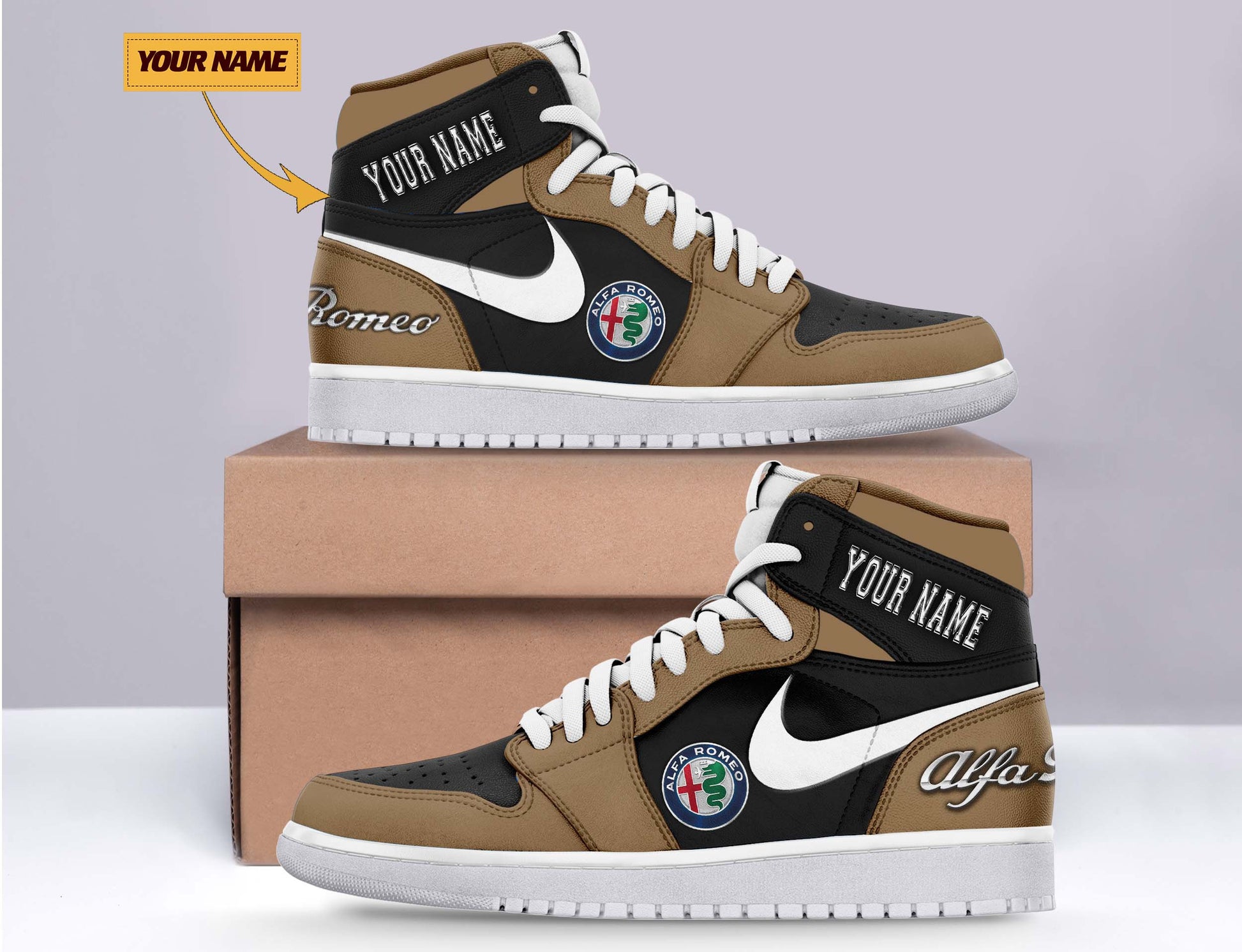 Ideafootwear Alfa Romeo AJ1 High Sneakers Shoes For Men And Women